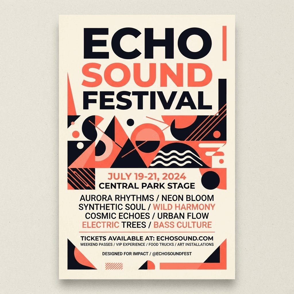 A festival poster being refined on the Studio canvas